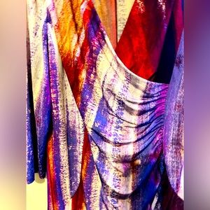 Dana Buchman, XL, Bodycon Purple and Red Dress Like New